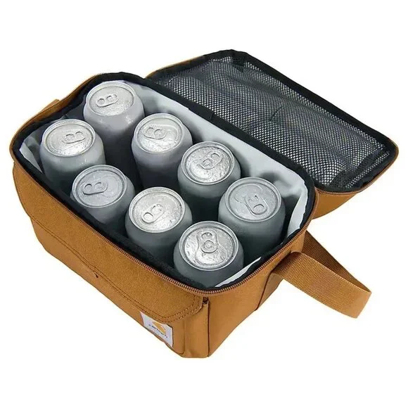 Carhartt 12 Can Two Compartment Lunch Cooler C10546 Insulated Brown Bag New - Picture 2 of 9